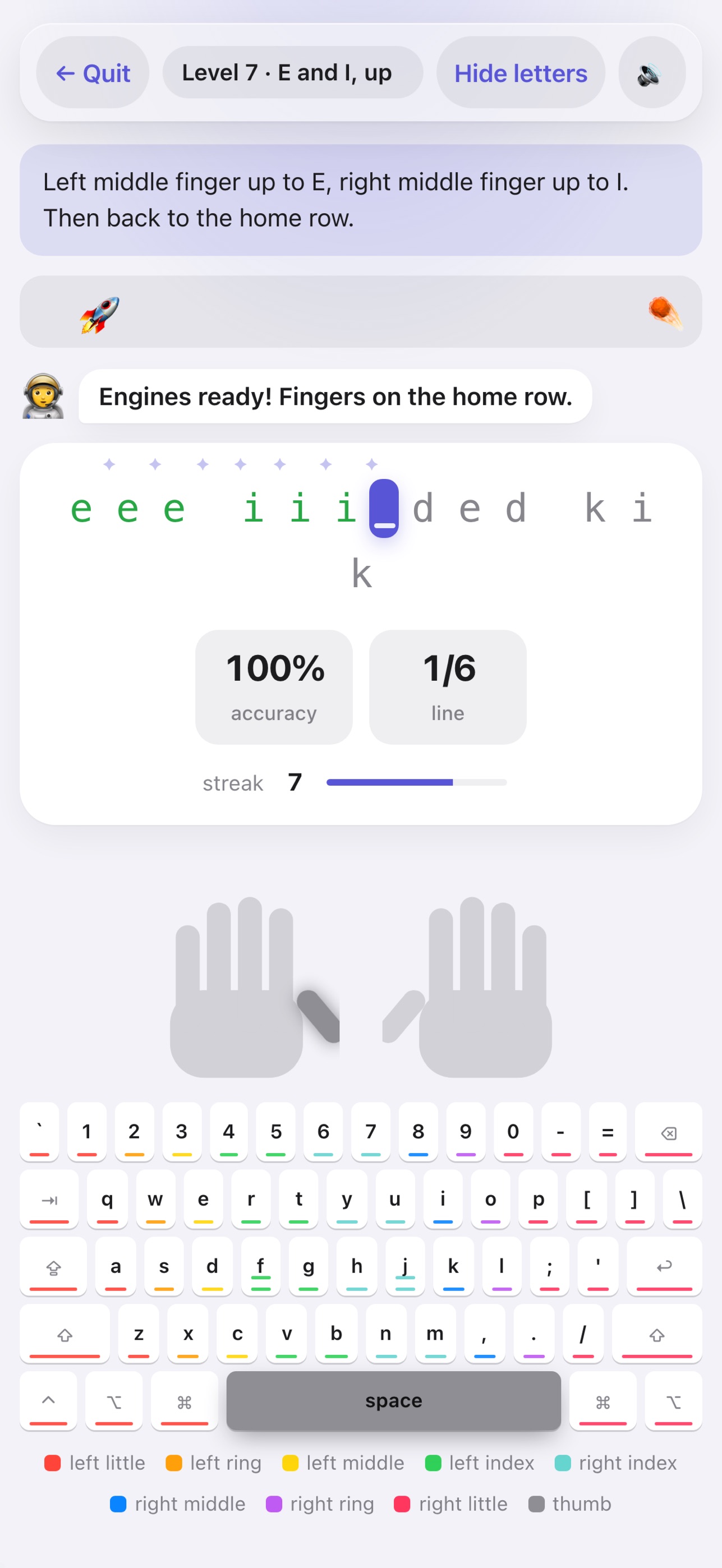 Screenshot 1 of Ten Fingers: Typing Tutor
