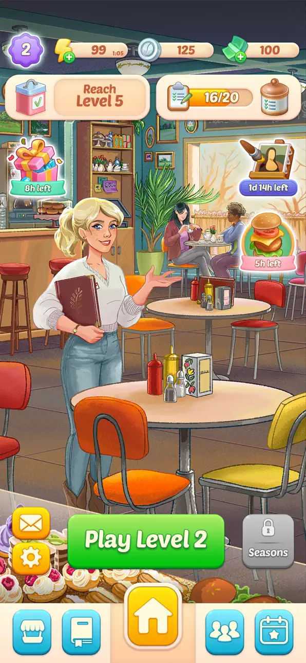 Corner Cafe: Merge puzzle game iOS Mod IPA screenshot 5 - iOS game interface