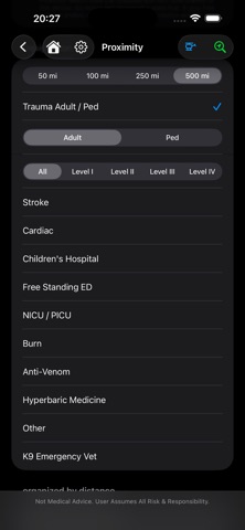 TheList: EMS Hospital List iPhone screenshot