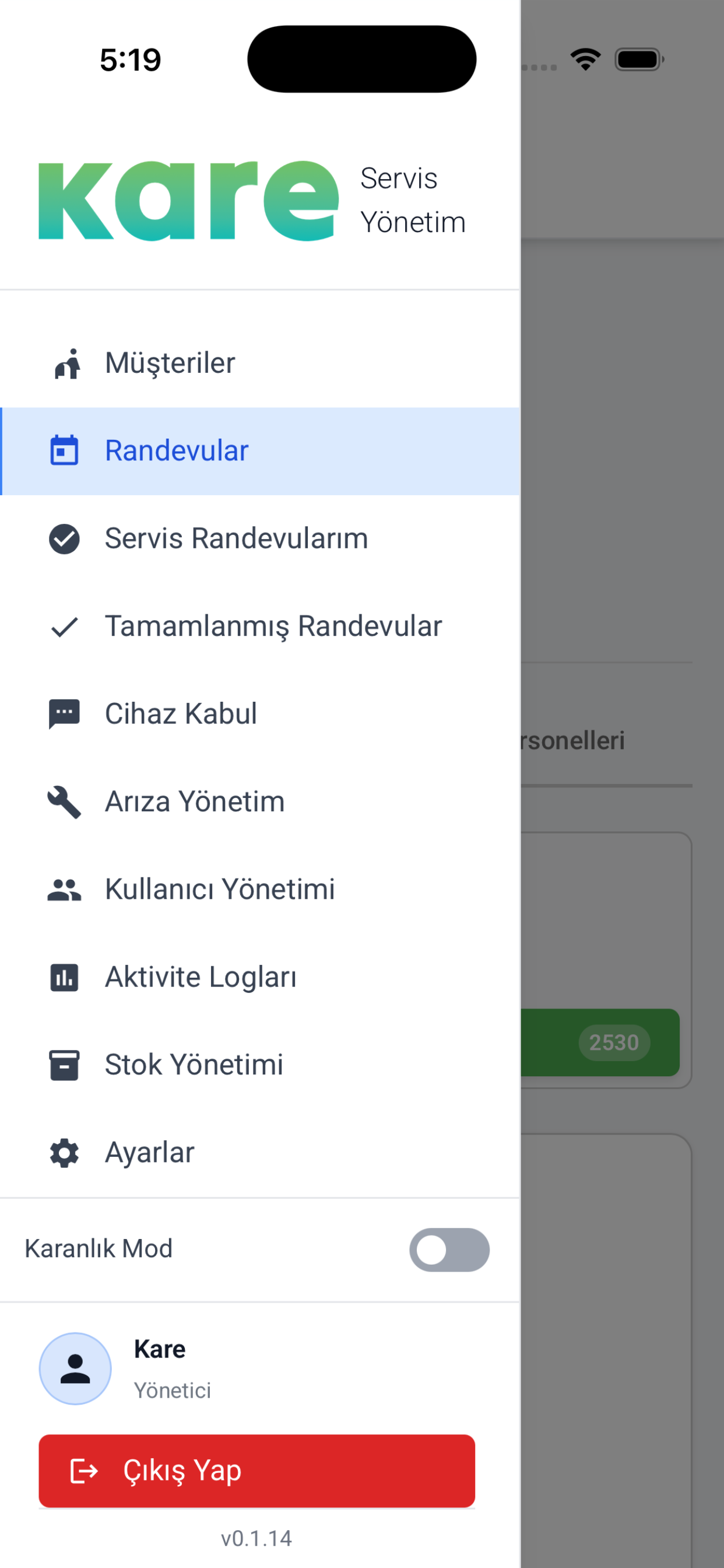 Kare Servis Yönetim screenshot 3