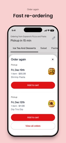 Soprano's Pizza and Pasta App iPhone screenshot