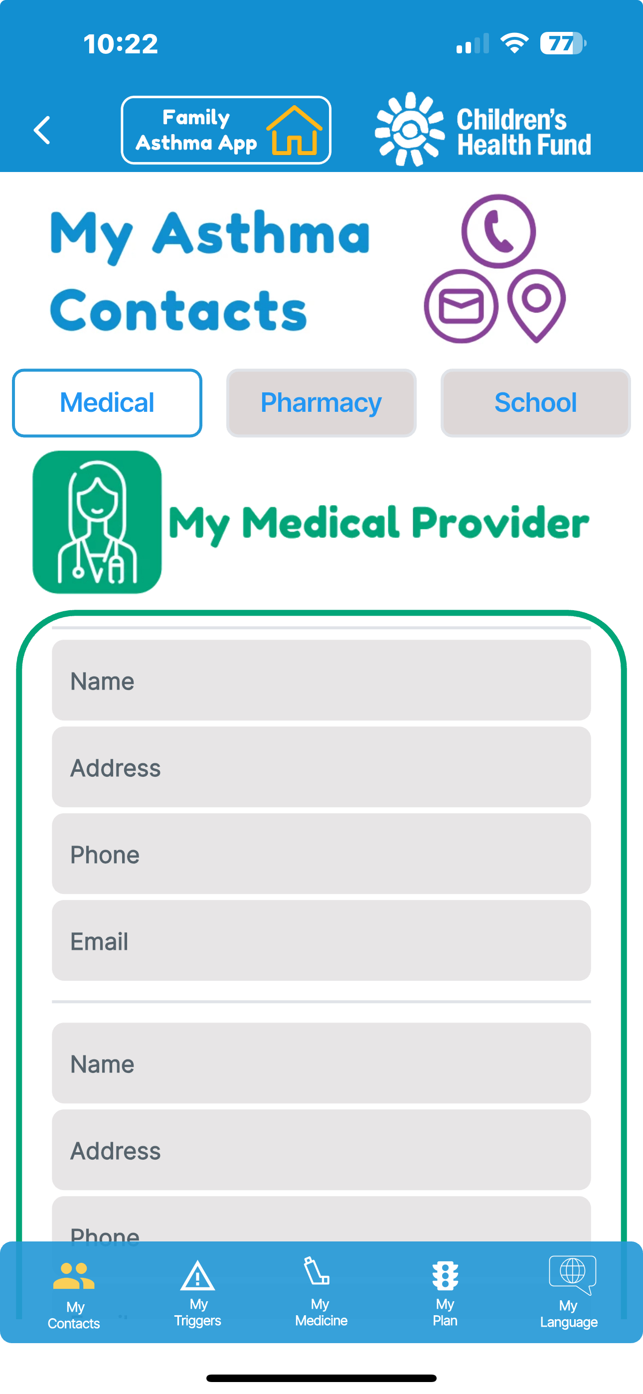 CHF Family Asthma App