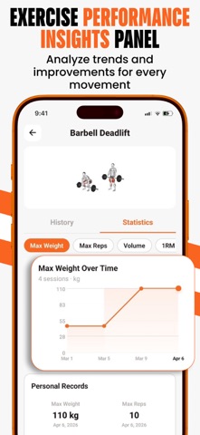 1RM - Workout Tracker Gym Log screenshot