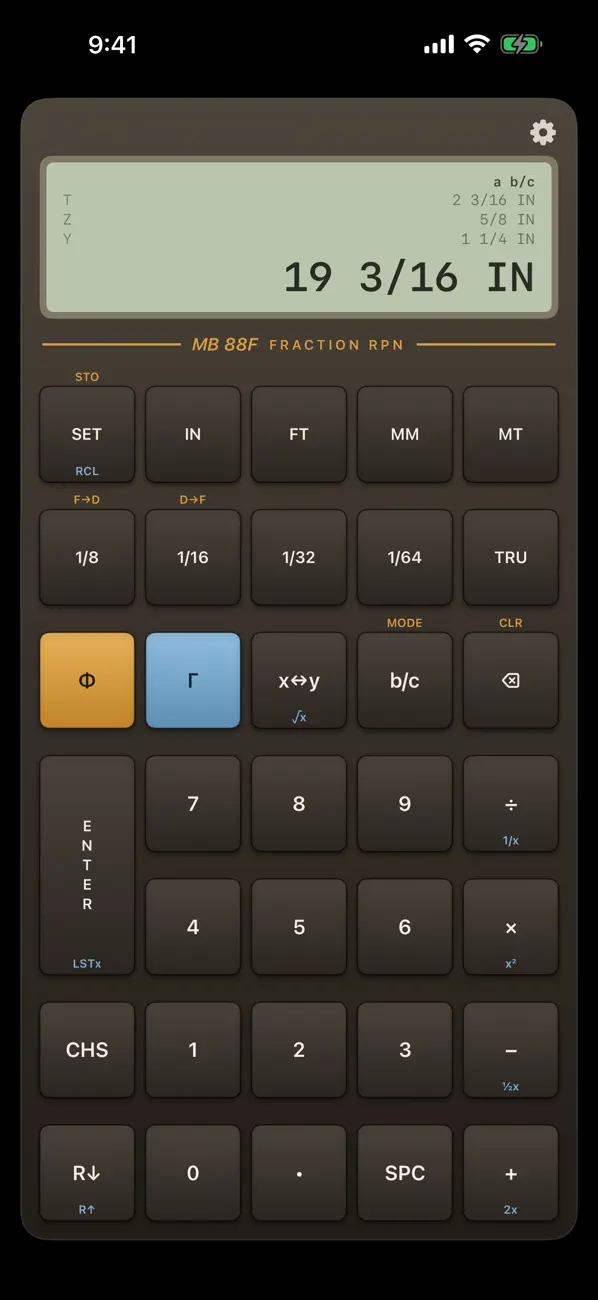 #1. MB-88F Fractional Calculator (iOS) Ved: Maxwell Bayman