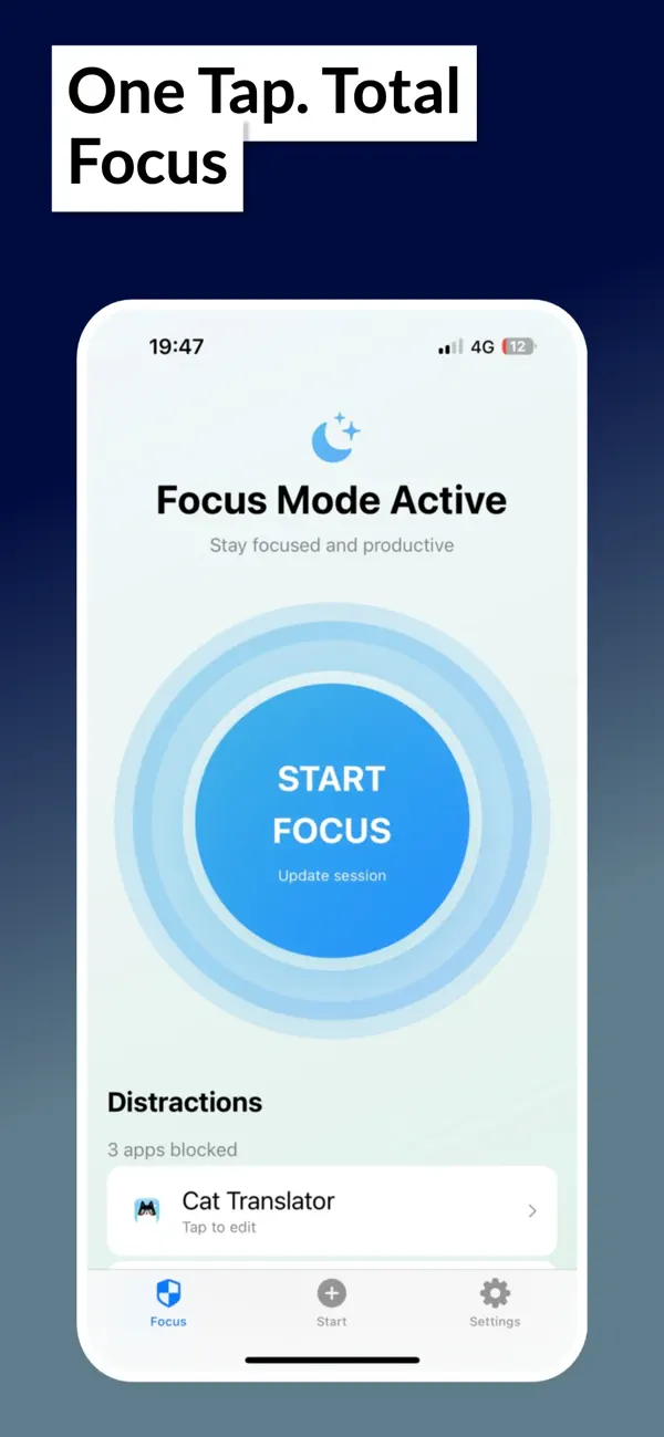 #1. Focus: Block Apps,Distractions (iOS) By: Volodymyr Oliennikov