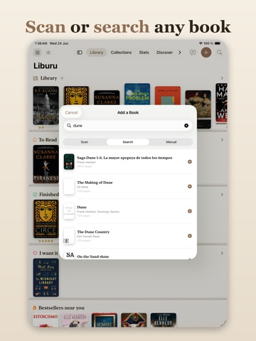 Liburu: Your Reading Shelf iPad screenshot
