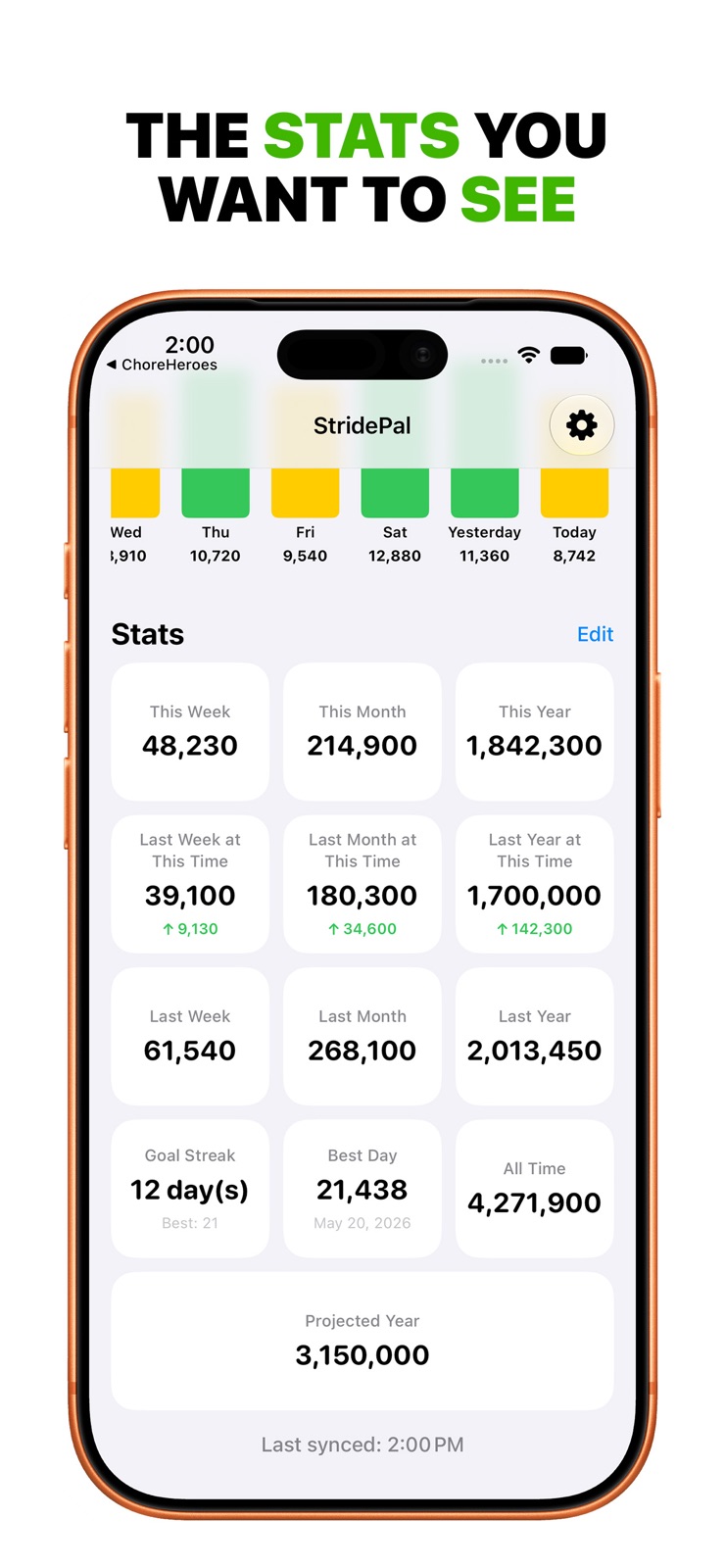 StridePal - Step Counter iphone screenshot 3