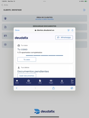 Deudafix iPad screenshot