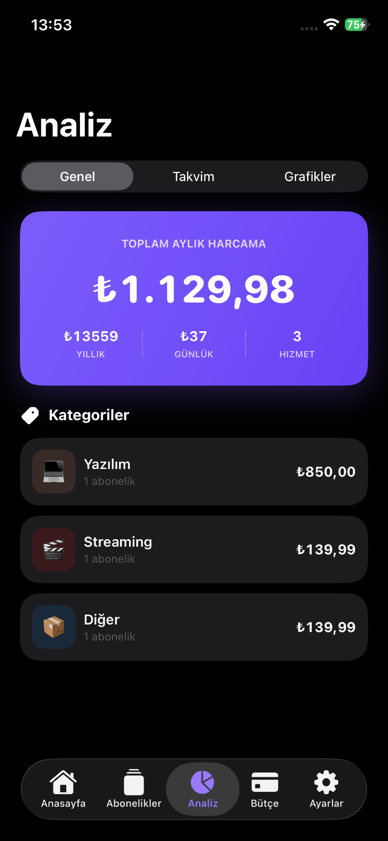 Abonelik Düzenleyici screenshot 3