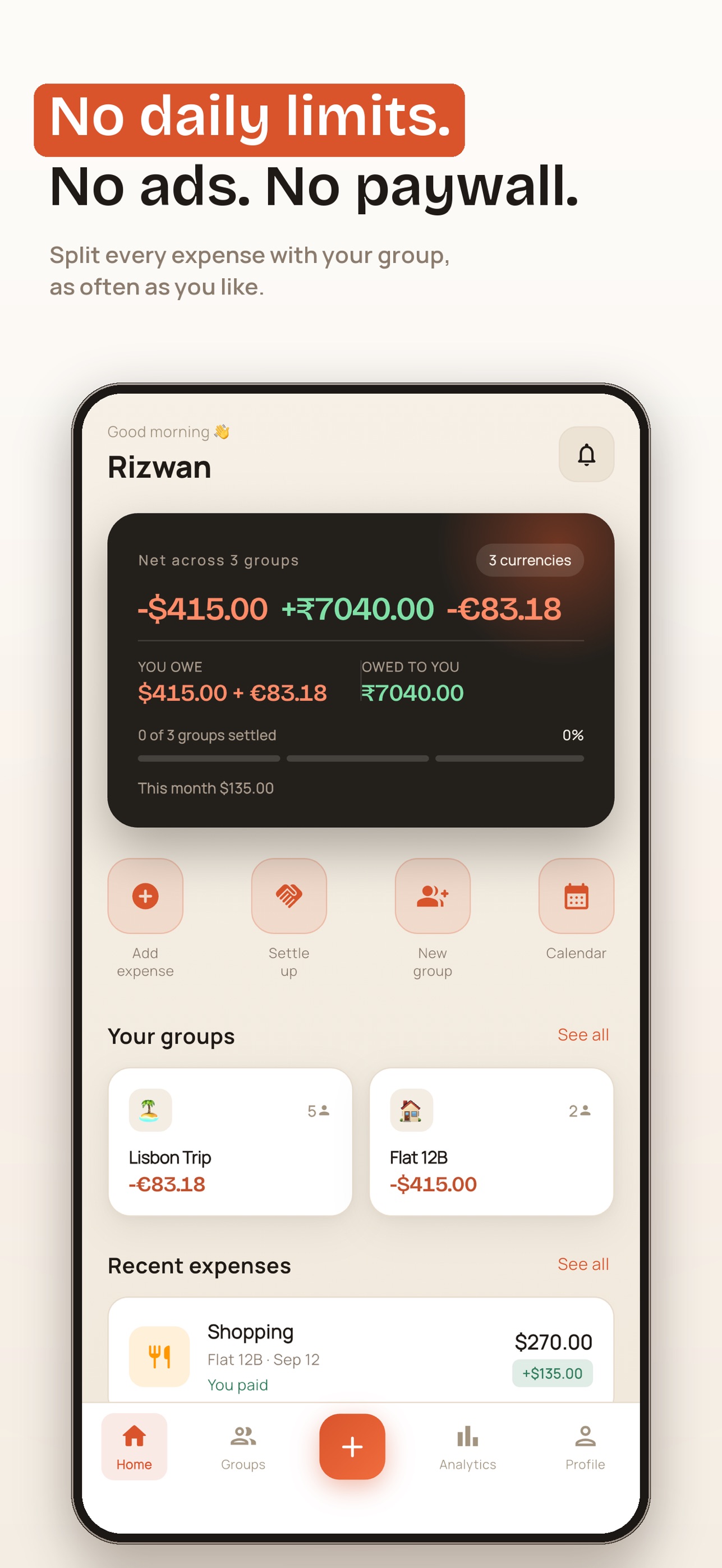 Screenshot 1 of Evencents: Split Expenses