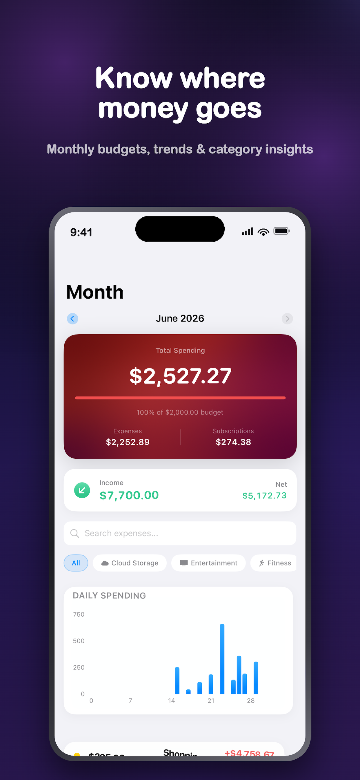 Flowly: Budget & Subscriptions screenshot 3