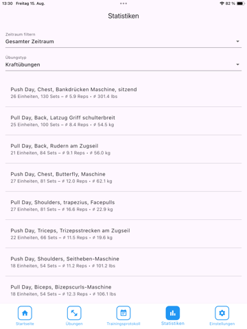 Workout Diary 1 iPad screenshot