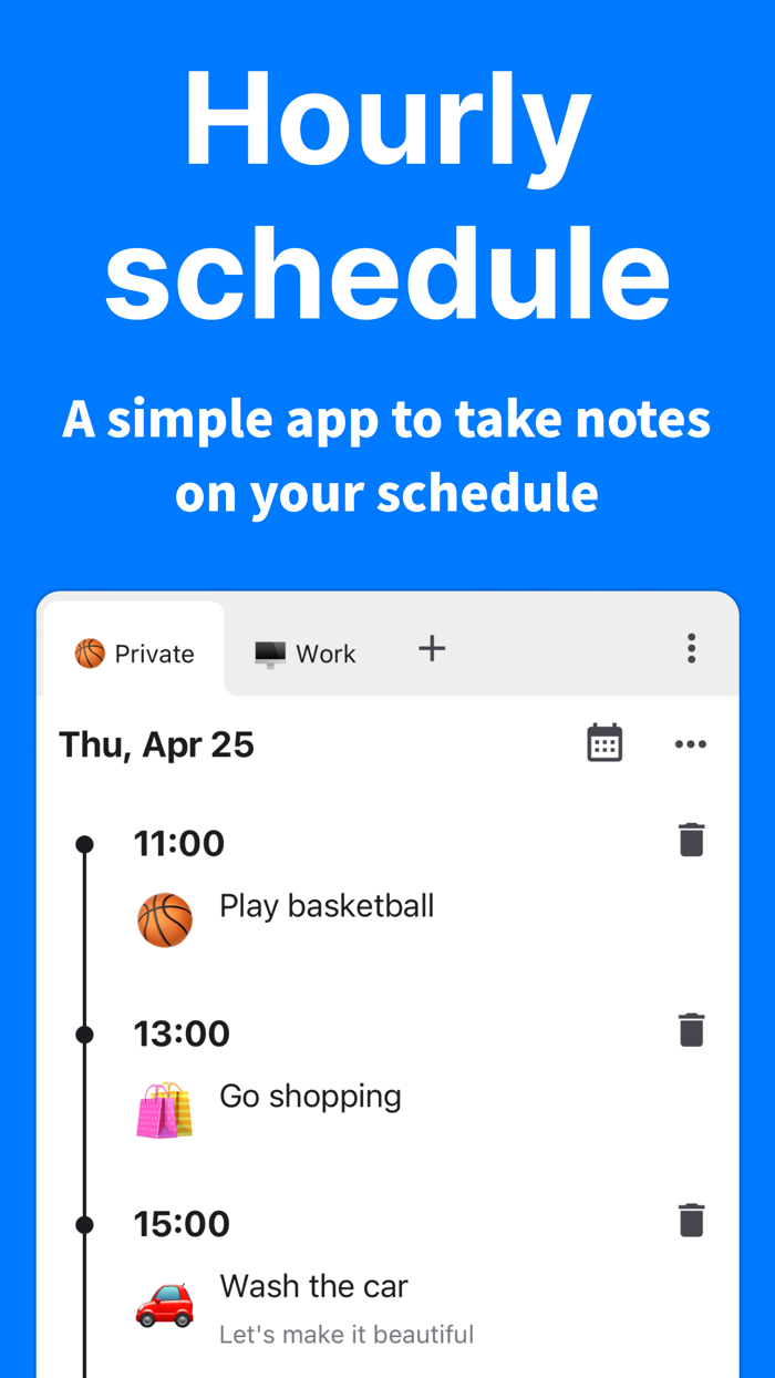 Timeline - Schedule by Hour