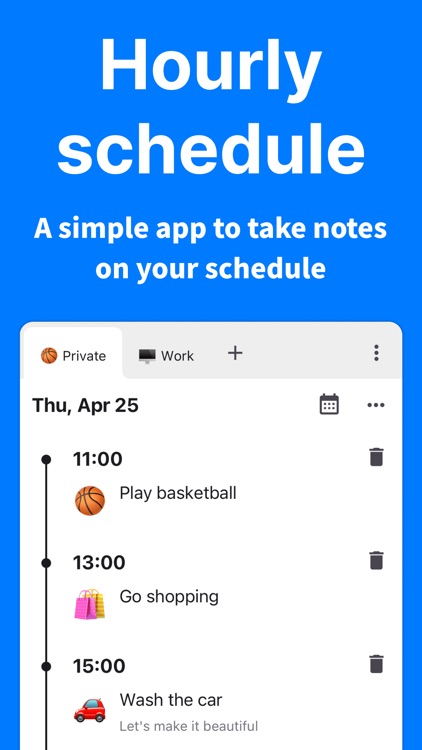 Timeline - Schedule by Hour