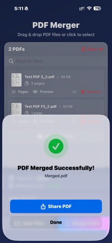 Combine PDF Files screenshot