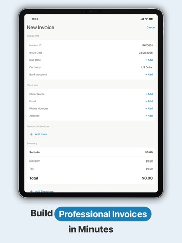 Invoice Maker: Simple Bills iPad screenshot