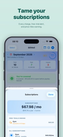 BillWell: Bill Reminder Screenshot 3 of 6