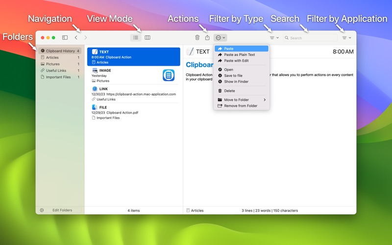 Screenshot #2 for Clipboard Action