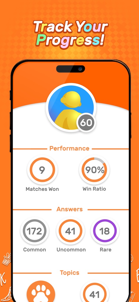 That's so...Trivia - Users can track their comprehensive statistics, reviewing their win ratio and the types of answers they provide.