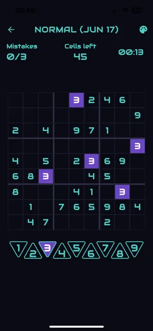 Neon Grid Sudoku screenshot 1