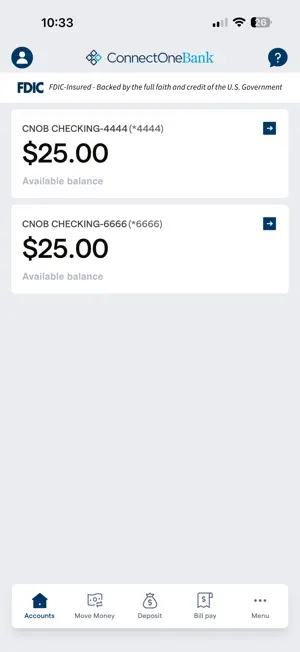 ConnectOne Bank Mobile screenshot 2