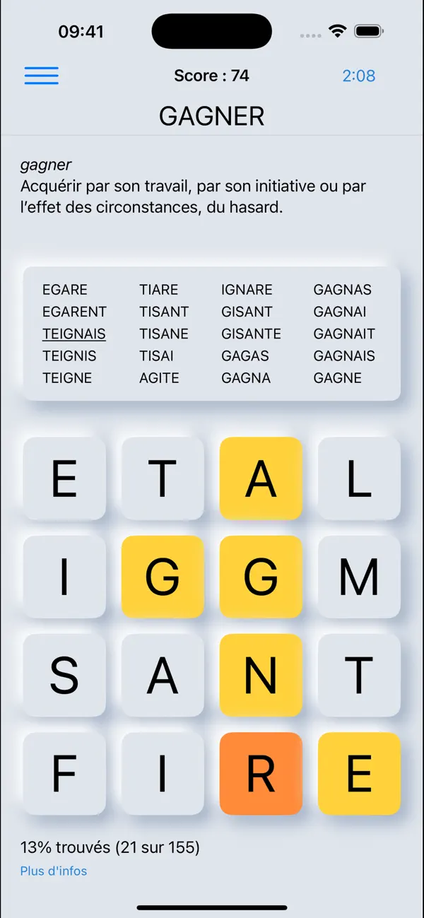 Screenshot #1 pour Moggle – Grilles à partager