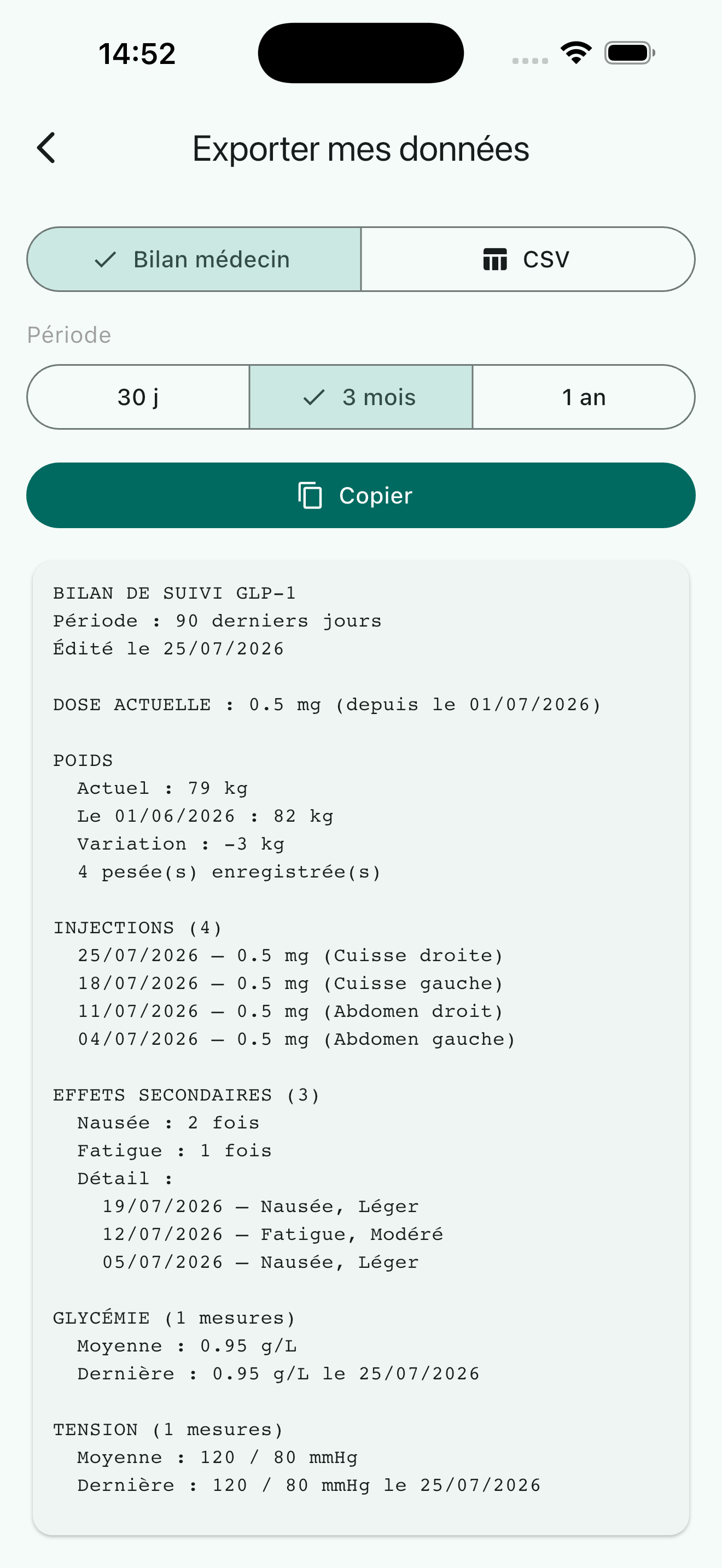 Suivi GLP-1 screenshot 5