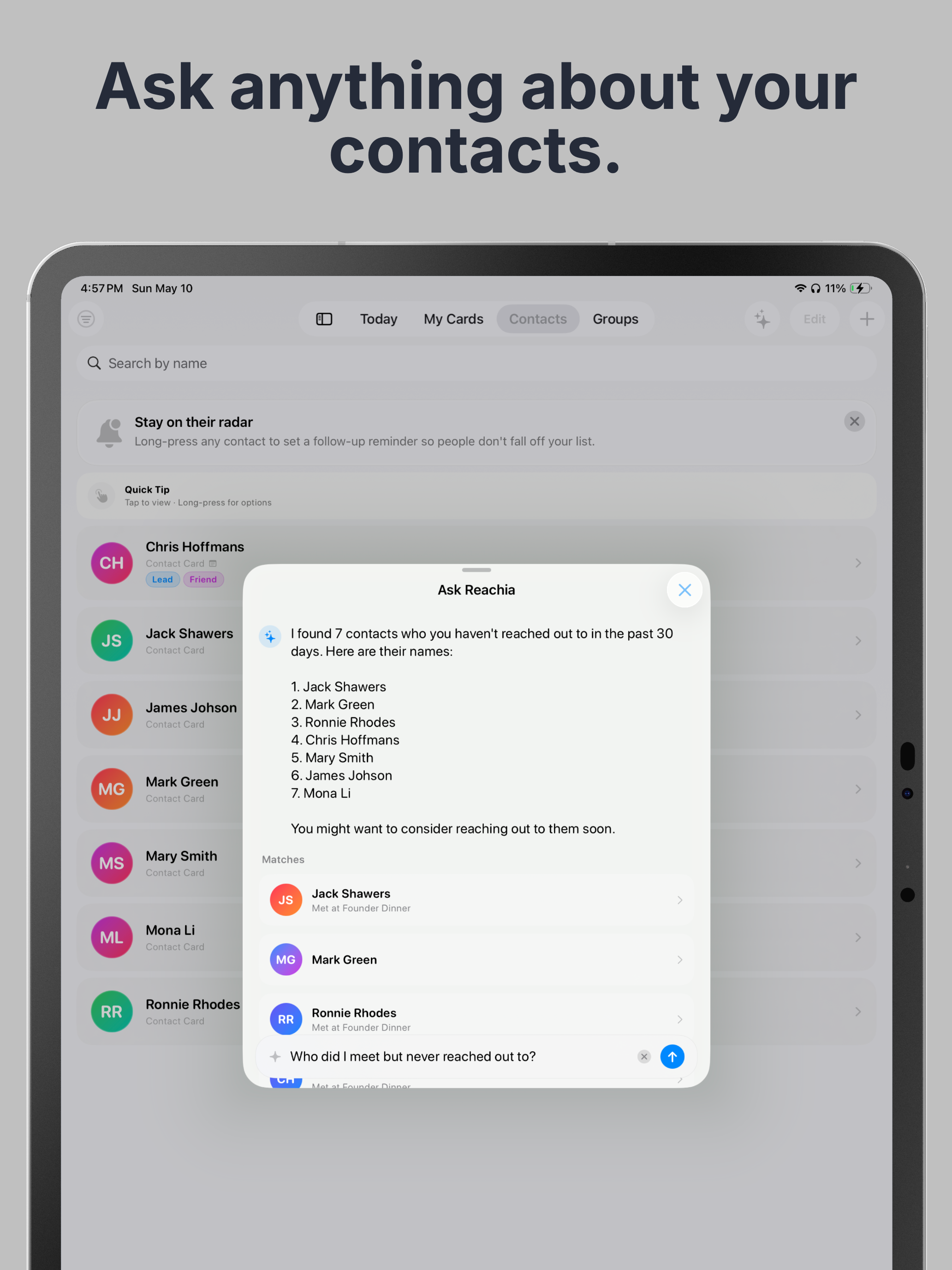 Reachia: AI Business Card App