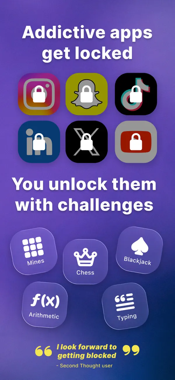 Screenshot #2 pour Second Thought: App Blocker