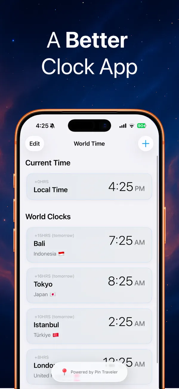 Screenshot #1 pour Better Clock: World Timezones