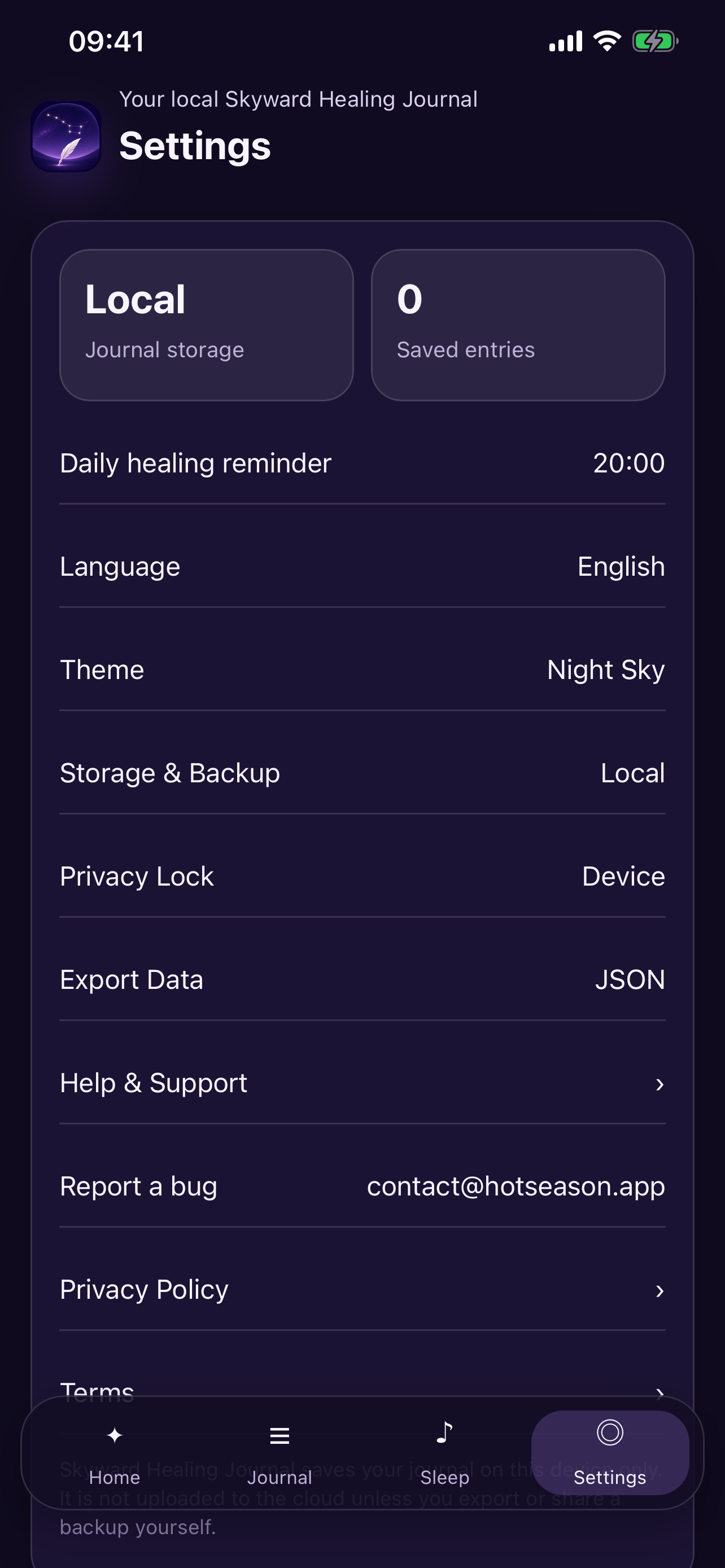 Skyward Healing Journal screenshot 6
