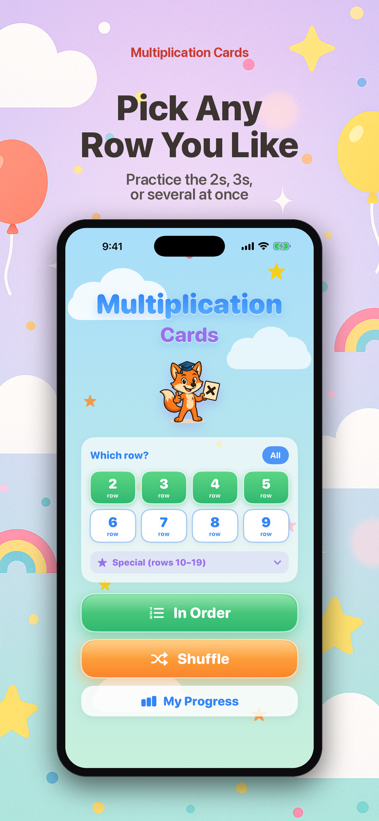 Multiplication Cards: Fox screenshot 3