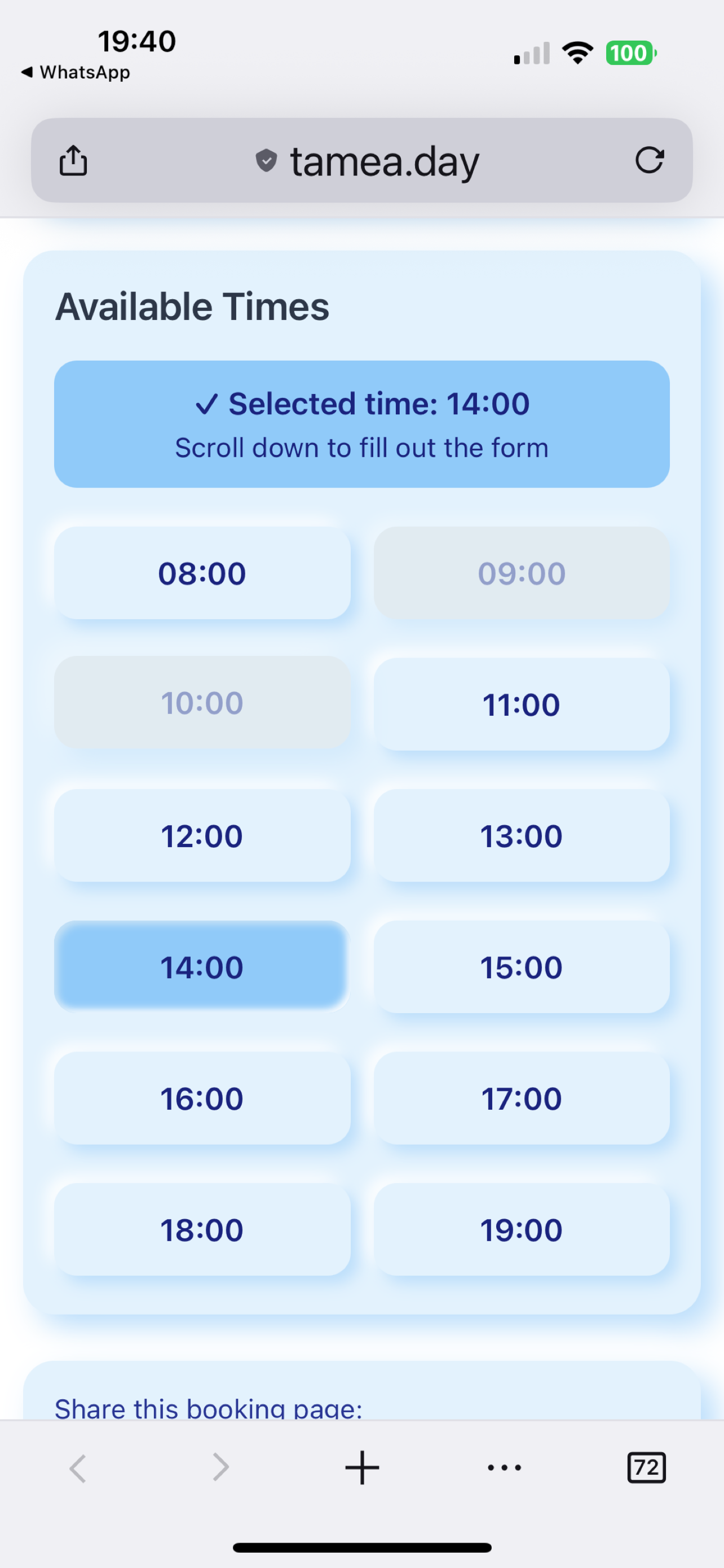 Tamea: Appointment Booking