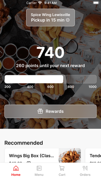 Spice Wing App iPhone screenshot 1 - Food & Drink app