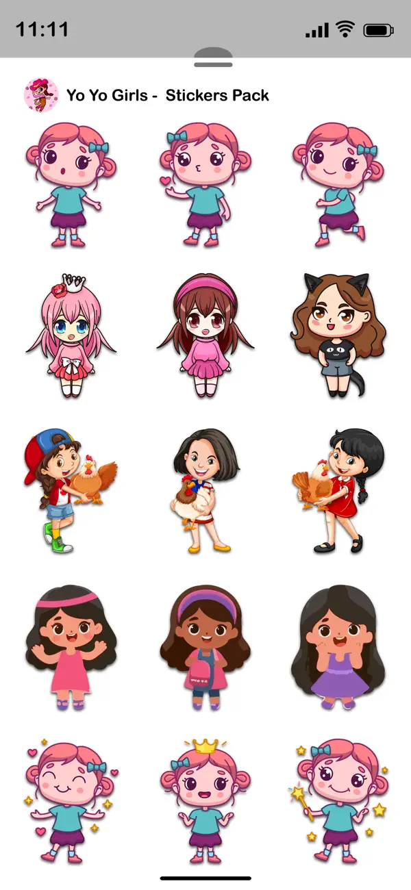 Screenshot #2 pour Yo Yo Girls - Sticker Pack