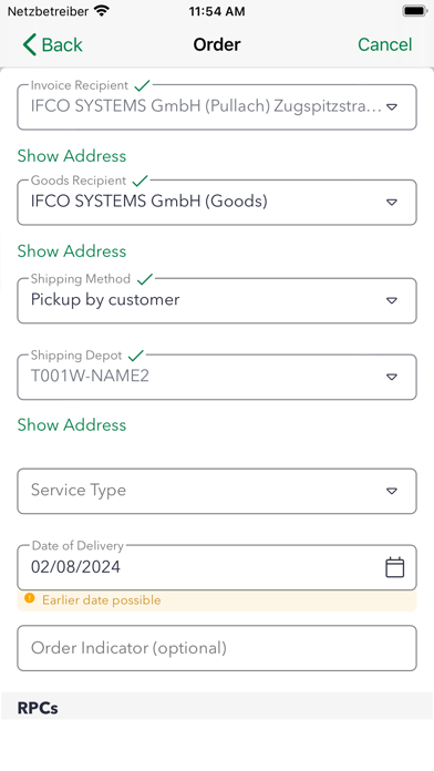 MyIFCO™ order app Screenshot