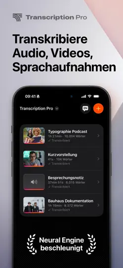 Screenshot von Transcription Pro auf dem iPhone 1