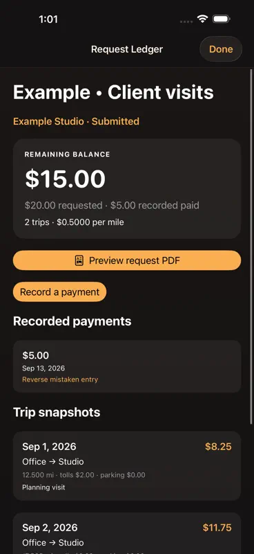 Mileglow: Mileage Tracker screenshot 2 of 3