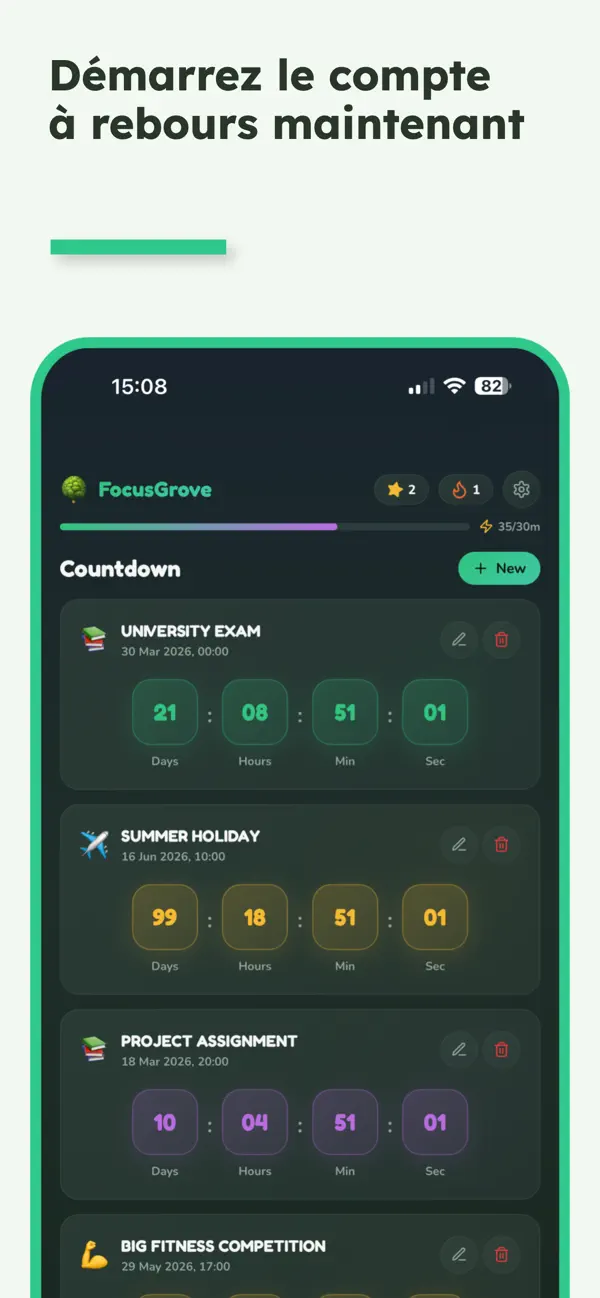 Screenshot #2 pour Focus Grove - Pomodoro Timer