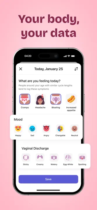 Clover －Period Tracker, Cycle: Screenshot 4 von 6