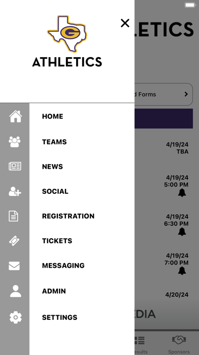 Granbury Athletics Screenshot