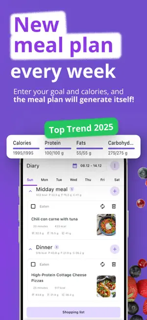 Fitollo Meal Planner & Health iPhone screenshot 1