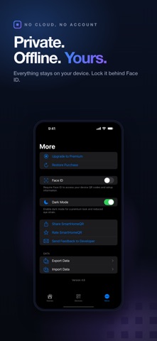 SmartHomeQR iPhone screenshot