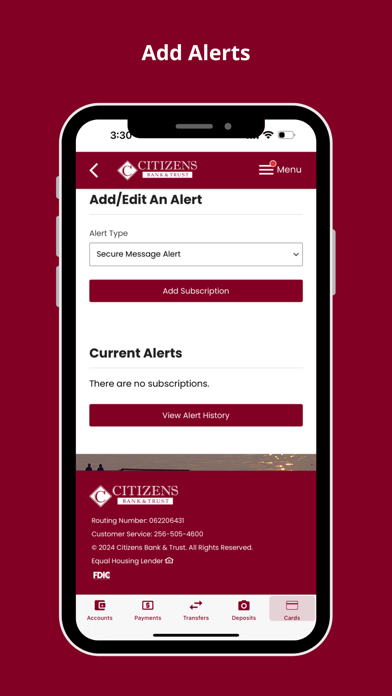 Citizens Bank and Trust Screenshot