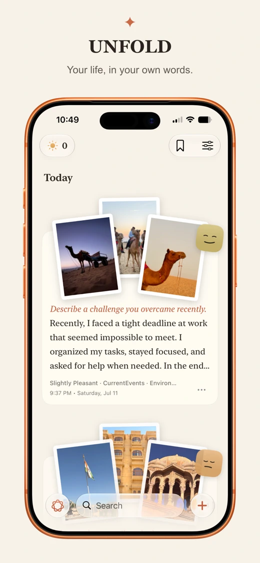 AI Journal & Diary: Unfold screenshot 1