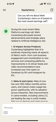 EquityHenry: Stock Research AI iPhone screenshot