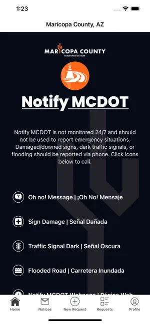Notify MCDOT screenshot 1