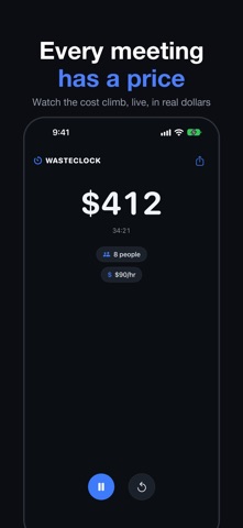 Wasteclock: Meeting Costs screenshot 1