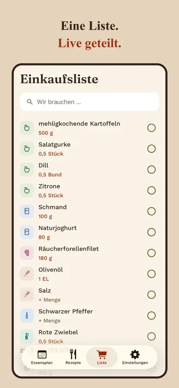 Tellerino: Essensplan & Liste screenshot 2 of 7