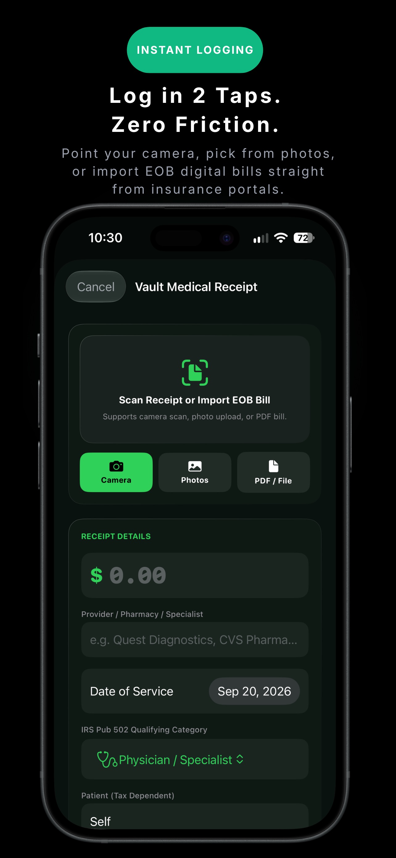 Screenshot 2 of ShoeboxHSA: HSA Receipt Vault